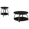 Coaster Fine Furniture 722208-S2 Dacre - 2 Piece Round Coffee And End Table Set - Dark Charcoal