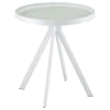 Coaster Fine Furniture 706257 Briggs - Round Marble Printed Glass Top End Side Table - White