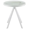 Coaster Fine Furniture 706257 Briggs - Round Marble Printed Glass Top End Side Table - White