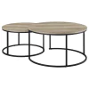 Coaster Fine Furniture 736040 Lainey - 2 Piece Round Nesting Coffee Table - Distressed Pine