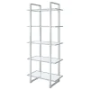 CoasterEssence 805538 Hartford - 5-Shelf Glass Bookshelf - Chrome