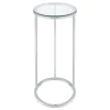 CoasterEveryday 902927 Kyle - Oval Glass Top C-Shaped Sofa Side Table - Chrome