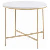 CoasterEssence 723207 Ellison - Round Marble Top Side End Table - White And Gold