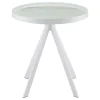 Coaster Fine Furniture 706257 Briggs - Round Marble Printed Glass Top End Side Table - White