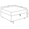 CoasterElevations 551513 Cambria - Square Upholstered Storage Ottoman - Gray