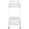 CoasterEssence 902589 Jefferson - 2-Tier Glass Shelf Acrylic Bar Cart - Chrome
