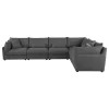Coaster Fine Furniture 551681-SET Sasha - 6 Piece Upholstered Modular Sectional - Barely Black