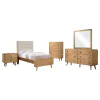 Coaster Fine Furniture 225091T-S5 Robyn - 5 Piece Twin Bedroom Set - Light Ash