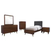 Coaster Fine Furniture 205131T-S5 Robyn - 5 Piece Twin Bedroom Set - Dark Walnut