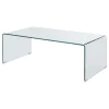 CoasterEssence 705328 Ripley - Rectangular Tempered Bent Glass Coffee Table - Clear