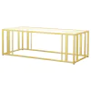 CoasterEssence 723608 Adri - Rectangular Glass Top Coffee Table - Matte Brass