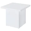Coaster Fine Furniture 710897 Devar - Square Engineered Wood Side End Table - White High Gloss