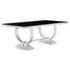 CoasterElevations 107871-S5 Antoine - 5 Piece Rectangular Glass Top Dining Set - Chrome