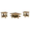 Coaster Fine Furniture 707718-S3 Dawn - 3 Piece Round Coffee And End Table Set - Mango Brown