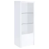 Coaster Fine Furniture 704254 Jude - 3-Shelf Engineered Wood Media Tower - High Gloss White