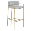 CoasterEssence 182160 Comstock - Upholstered Low Back Stool - Gray And Gold