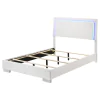 CoasterEssence 203500F Felicity - Wood Full LED Panel Bed - White High Gloss