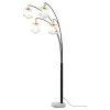 CoasterEssence 1771N Maisel - Hanging Crystal Arc Tree Floor Lamp - Black
