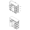 CoasterEssence 182757 Gallimore - 2 Door Bar Cabinet Wine Storage - White High Gloss