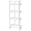 CoasterEssence 803402 Ember - 4-Shelf Bookshelf White High - Gloss And Chrome