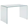 CoasterEssence 801581 Ripley - Tempered Bent Glass Writing Desk Clear - Clear Glass