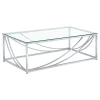 Coaster Fine Furniture 720498-S3 Lille - 3 Piece Glass Top Coffee End Sofa Table Set - Chrome