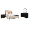 Coaster Fine Furniture 224331KWCRM-S4 Arini - 4 Piece California King Bedroom Set - Cream And Black