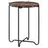 CoasterEssence 936010 Latifa - Round Marble Top Accent Side Table - Red And Black