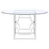 Coaster Fine Furniture 192561BG Starlight - Round Glass Top Metal Dining Table - Chrome