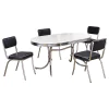 CoasterEveryday 2065-S5 Retro - 5 Piece Oval Dining Table Set - White And Black