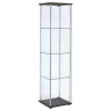 CoasterEveryday 950172 Bellatrix - 4-Shelf Clear Glass Curio Cabinet - Cappuccino