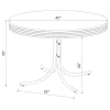 CoasterEveryday 2388 Retro - Round Wood Top Dining Table - White And Chrome