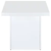 Coaster Fine Furniture 710897 Devar - Square Engineered Wood Side End Table - White High Gloss