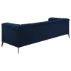 CoasterEssence 509211-S3 Chalet - 3 Piece Upholstered Tuxedo Arm Tufted Sofa Set - Blue