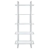 CoasterEssence 805538 Hartford - 5-Shelf Glass Bookshelf - Chrome