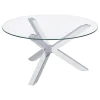 Coaster Fine Furniture 708128 Kenzie - Round Tempered Glass Top Cocktail Coffee Table - Chrome