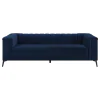 CoasterEssence 509211-S3 Chalet - 3 Piece Upholstered Tuxedo Arm Tufted Sofa Set - Blue