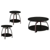 Coaster Fine Furniture 722208-S3 Dacre - 3 Piece Round Coffee And End Table Set - Dark Charcoal