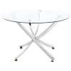CoasterEveryday 106440-S5 Beckham - 5 Piece Round Glass Top Dining Set - Chrome And White