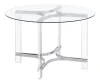 Coaster Fine Furniture 108501-S5 Keeling - 5 Piece Round Glass Top Acrylic Dining Set - Chrome