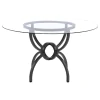 Coaster Fine Furniture 108291BG Aviano - Round Glass Top Metal Dining Table - Gunmetal