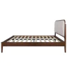 New Classic 00-B1862HW-300 Hawthorne - 5/0 Queen Platform Bed With White Upholstered Headboard - Brown