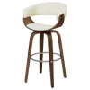 CoasterEssence 100206 Zion - Upholstered Swivel Bar Stool - Walnut And Ecru