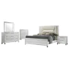 Coaster Fine Furniture 224961KW-S5 Marmore - 5 Piece California King Bedroom Set - White