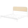 Coaster Fine Furniture 360301KE Amherst - Radio Weave Rattan Metal Eastern King Bed - White