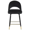 CoasterEssence 193569 Lindsey - Velvet Upholstered Counter Chair (Set of 2) - Black