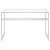 CoasterEssence 800746 Hartford - Glass Top Writing Desk - Chrome