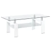 Coaster Fine Furniture 703438 Dyer - 1-Shelf Rectangular Glass Top Coffee Table - White