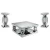Coaster Fine Furniture 722518-S3 Amalia - 3 Piece Mirrored Coffee And End Table Set - Silver