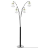 CoasterEssence 1771N Maisel - Hanging Crystal Arc Tree Floor Lamp - Black